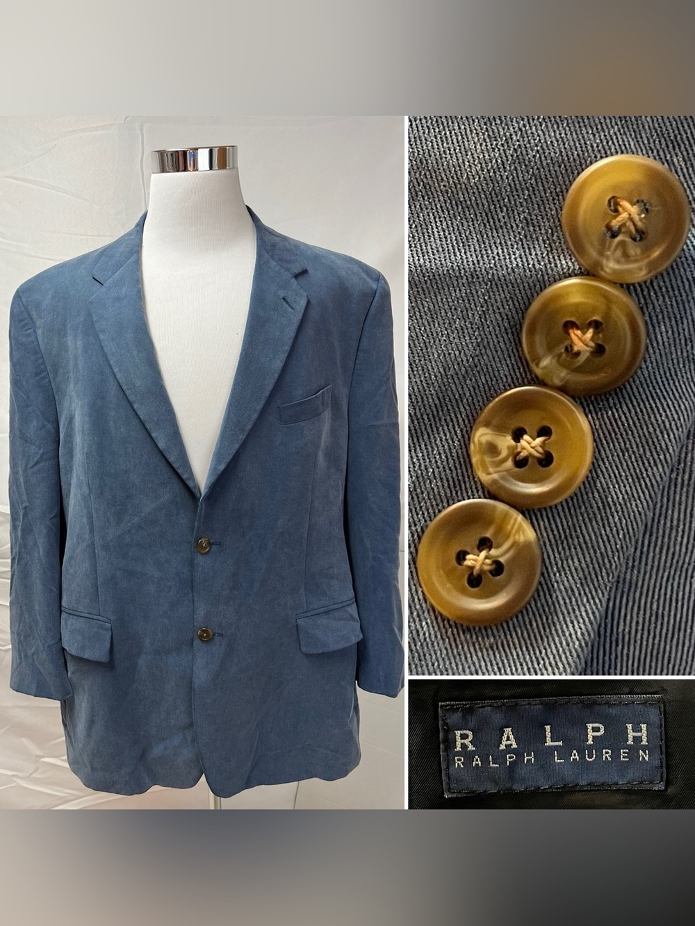 Ralph Lauren Men’s 48L Navy Tencel Blazer Jacket Sport Coat